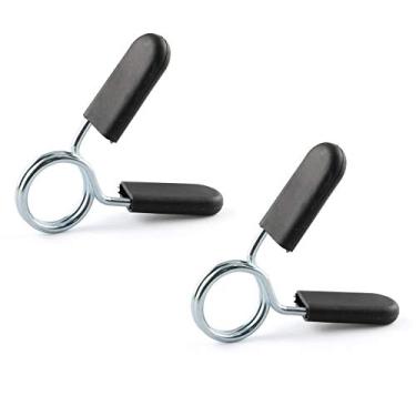 Imagem de E-outstanding Clipe de coleira de mola 2 peças padrão 1 polegada/25 mm grampos de trava de sino haltere barra braçadeira de barra de barra fivela de trava de haltere