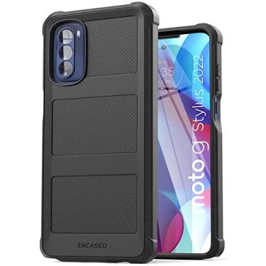 Imagem de Encased Capa Falcon Armor projetada para Moto G Stylus 2022, capa protetora de corpo inteiro resistente (preto)