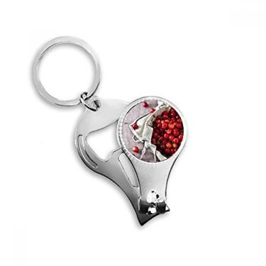 Imagem de Temperado frutas vermelhas cereja fotografia alicate anel chaveiro abridor de garrafa cortador