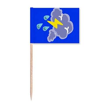 Imagem de Blink Icon Thunder Sign Bandeiras de palito de dente Marcador Topper Decoração de festa