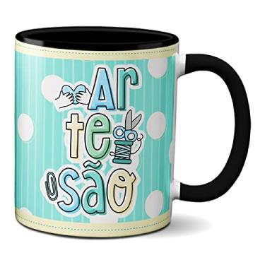 Imagem de Caneca Artesanato Artesão Profissão Presente Fofo Criativo (Preta)
