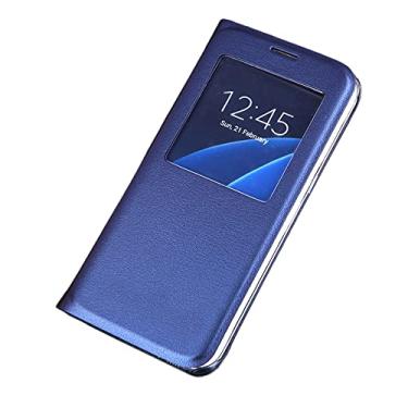 Imagem de Fansipro Capa tipo carteira para Motorola Moto Z Play, capa fina de couro PU premium para Moto Z Play, absorvente de choque, azul