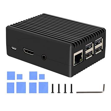 Imagem de Geekworm Capa para Raspberry Pi 3 B+, capa de metal de resfriamento passivo resistente de liga de alumínio com pilar de dissipador de calor compatível com Raspberry Pi 3 modelo B+/Raspberry Pi 3
