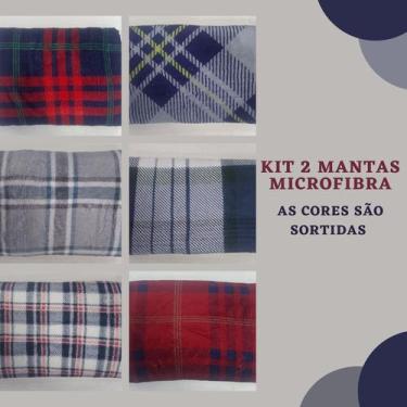 Imagem de Kit 2 Manta Microfibra Casal Sortida 1,80 X 2,00 - Altomax