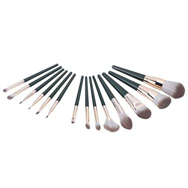 Imagem de Conjunto de pincéis de maquiagem, escova de cosméticos, suprimentos de maquiagem facial Coloração requintada 15 unidades para profissionais em casa de loja de cosméticos