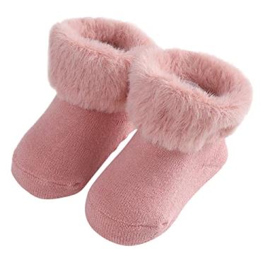Imagem de Meia de bebê para inverno meias quentes para meninos e meninas meias infantis meias de princesa meias de chão para bebê menino (vermelho melancia, M infantil)