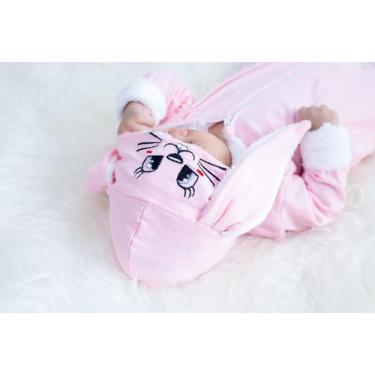 Imagem de Macacão De Algodão Para Bebê Com Capuz Bichinhos Com Orelhas - Pandora