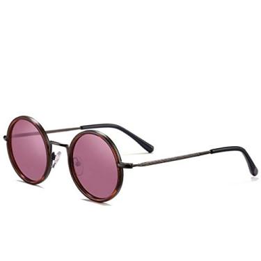 Imagem de Óculos de sol Unissex Polarizado, Óculos de Sol Unissex Redondo com Lentes Proteção Uv400 (C4)