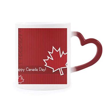 Imagem de Caneca sensível ao calor do dia do Canadá Happy Canada sabor vermelho muda de cor
