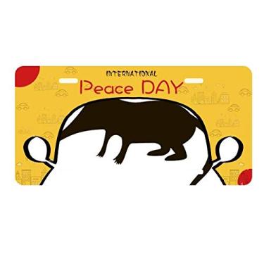 Imagem de DIYthinker Black Shrew Animal Portrayal Placa de carro Decoração Dia da Paz
