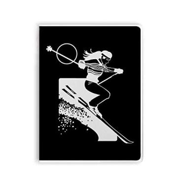 Imagem de Caderno de inverno com estampa preta, capa de chiclete, diário de capa macia