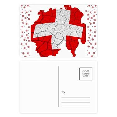 Imagem de Mapa da Suíça com estampa de bandeira abstrata de Natal, Natal, celebração, cartão postal Blessing Mailing Card