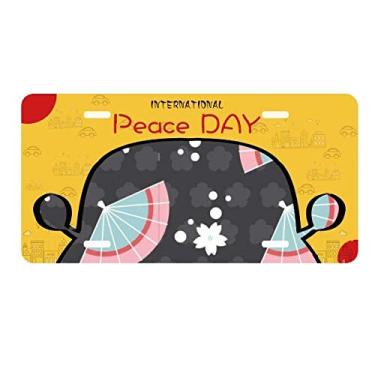 Imagem de DIYthinker Blue Pink Fans Japan Spots Placa de carro Decoração Dia da Paz