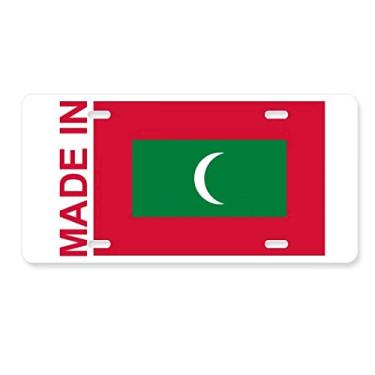 Imagem de DIYthinker Placa de licença Made in Maldives Country Love Decoração de aço inoxidável para automóvel