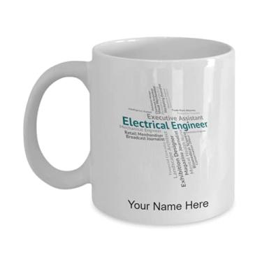 Imagem de SpreadPassion Caneca personalizada de engenheiro elétrico, xícara de café de engenheiro elétrico, ideia de presente de engenheiro elétrico - Caneca de café de 325 ml