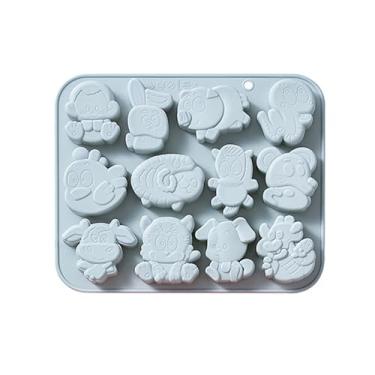 Imagem de Moldes de Fondant de Silicone Moldes de Chocolate em Forma de Zodíaco Chinês Moldes de Doces Material de Silicone para Fazer à Mão DIY Moldes de Bolo