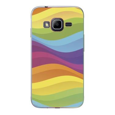 Imagem de Capa Case Capinha Samsung Galaxy J1 Mini Arco Iris Ondas - Showcase