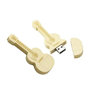 Imagem de Pen Drive USB em forma de guitarra de madeira de 16 GB, pen drives de memória, pen drive USB 2.0, pen drive, armazenamento de data, pendrive, pendrive, armazenamento externo (bambu)