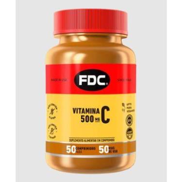 Imagem de Vitamina C 500Mg Importada 50 Cápsulas Fdc - Vitaminas Fdc