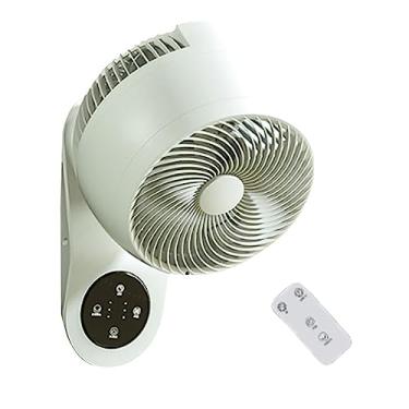 Imagem de Ventilador Oscilante Elétrico 3 Velocidades Ajustáveis Ventiladores Fixados na Parede Temporizador de Controle Remoto Refrigerador de Ar Doméstico para Cozinha, Banheiro Garagem, Branco, 360 * 270 mm