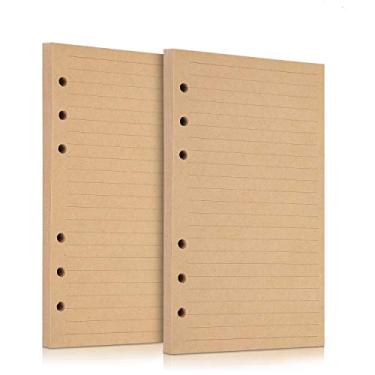 Imagem de OMEYA Refil de papel A6, 320 páginas A6, folhas soltas, 6 furos, refil de caderno para fichário recarregável com 6 anéis, agenda, diário, pintura, organizador pessoal, páginas de linha