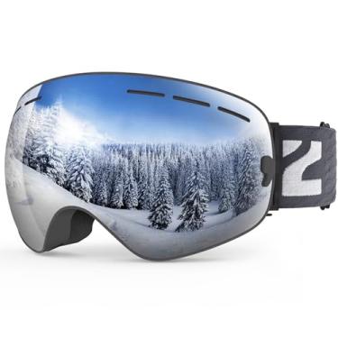 Imagem de ZIONOR Óculos de neve X Ski Snowboard Design OTG para homens e mulheres com lente esférica destacável proteção UV antiembaçamento