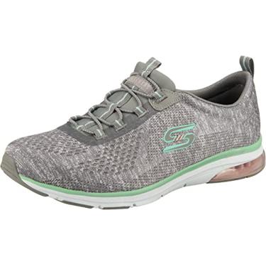 Imagem de Skechers Tênis da moda feminino, Cinza/menta, 10