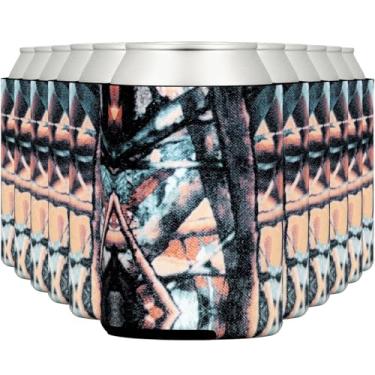 Imagem de TahoeBay Coolers de lata de cerveja em branco, resfriadores de lata de refrigerante dobrável em massa, mangas de sublimação personalizadas para casamentos, festas de despedida de solteira, lembrancinhas divertidas de festa da HTV, Camo, 12oz, 12