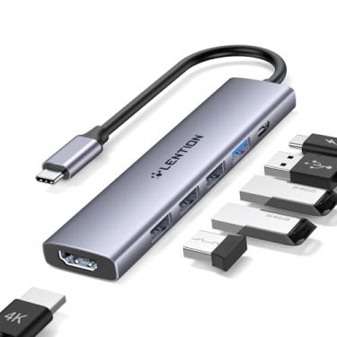 Imagem de LENTION Hub USB C com carregamento PD de 100 W, HDMI 4K, 4 portas de dados USB-A, Hub tipo C para MacBook Pro 2023-2016, New Mac Air (CH17, cinzento espacial)