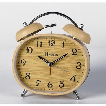 Imagem de Despertador Analógico Herweg 2717-324 Cor Amadeirado