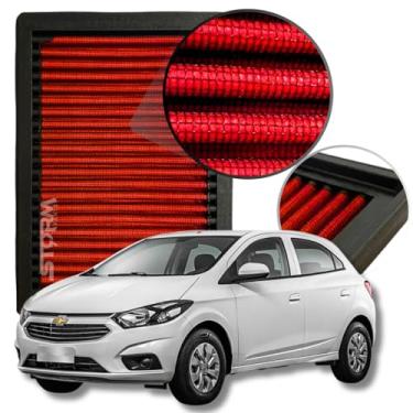 Imagem de Filtro de Ar Esportivo Compatível Onix Motor 1.0 Ano 2017 A 2020 Lt Hatch Joy Black Edition Manual Flex