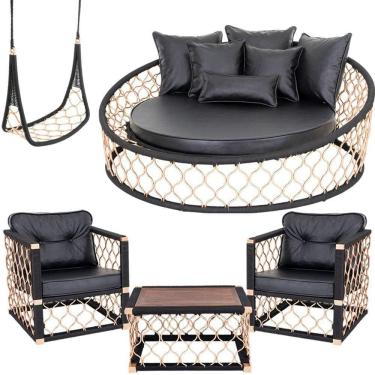 Imagem de 1 Chaise Almofadas 2 Poltronas 1 Balanço Mesa Corda Náutica