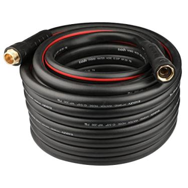 Imagem de EADUTY Mangueira de jardim híbrida 1,5 m x 2,5 m, resistente, leve, flexível com alça giratória e acessórios de latão sólido, cinza + vermelho