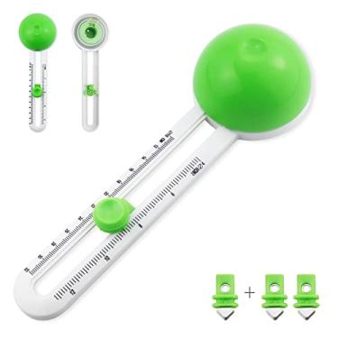 Imagem de YETOOME Cortador de papel circular, cortador de círculo rotativo, cortador de papel, ferramenta de scrapbooking com 3 lâminas substituíveis para arte e artesanato DIY, fabricação de cartões (verde)