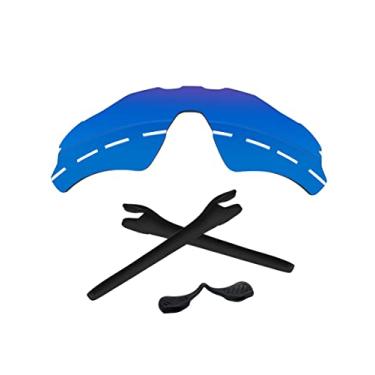 Imagem de Forobb Lentes de reposição polarizadas e kits de borracha para óculos de sol Oakley Radar EV Path OO9208 - azul safira - policarbonato polarizado