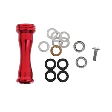 Imagem de Luzhengyang Puxador de molinete de pesca de metal, fácil de instalar para enrolamento suave - Acessório DIY para carretilhas de perfil baixo - 1 peça acessório de pesca - vermelho