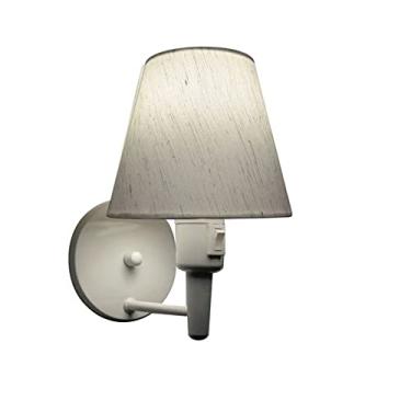 Imagem de Arandela com Inter Liga e Cúpula Tecido, Vivare Iluminação, Arandela Parede2013 BRLLA-35, Branco, Pequeno