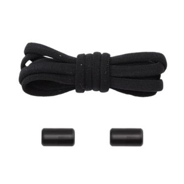 Imagem de Crianças, Adultos, Cadarços Rápidos, Planos, Tênis, Cadarços Elásticos Com Fivela Circular(Black)