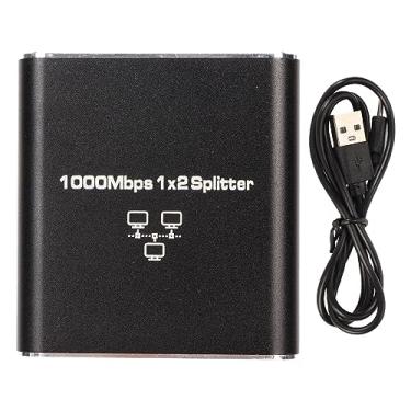 Imagem de Divisor Ethernet 1 a 2 alta velocidade 1000Mbps, switch Ethernet Internet Gigabit RJ45, divisor LAN de rede para cabo Cat
