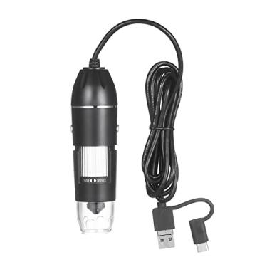 Imagem de Lupa de Microscópio Com Zoom Digital Usb Com Função Otg Lupa de Luz de 8 Led Ampliação de 1600X Com Suporte