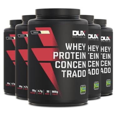 Imagem de Kit 5 Whey Protein Concentrado Dux Baunilha 900g