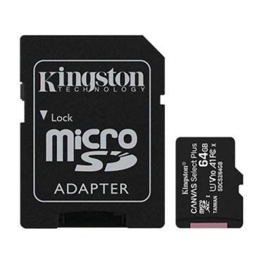 Imagem de Cartão de Memória 64GB Micro SD Kingston 10 - com Adaptador SD Canvas 