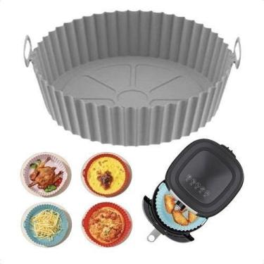 Imagem de Cesto Forma Silicone Airfryer 20Cm Antiaderente - Cinza - Outlet Braga