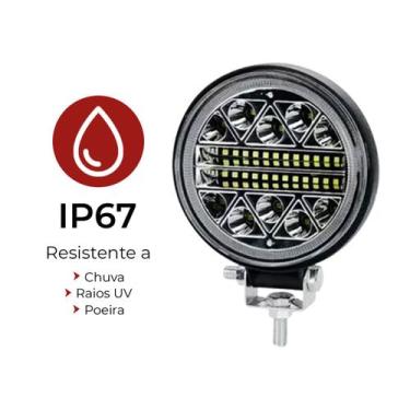 Imagem de Farol De Milha Led Redondo 102w 12v/24v Carro Truck Caminhão - BRIWAX