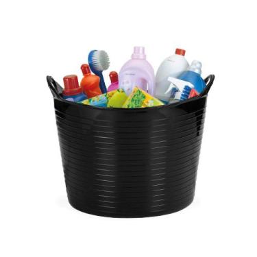 Imagem de Balde Flexivel Cesto Preto Organizador Roupas Brinquedos 30L - ARTHI