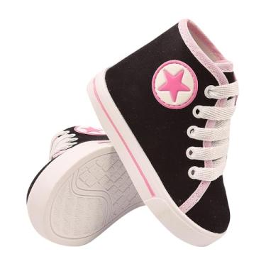Imagem de Genérico, Tênis Infantil Bebe B2A KIDS sapatinho antialérgico confortável Cor:Preto/rosa;Tamanho:20