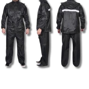 Imagem de Emborrachada Capa Chuva Moto Conjunto Impermeável Motoboy Refletivo Bo