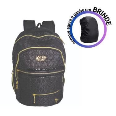 Imagem de Mochila Escolar Bolsa Grande Feminina Reforçada Faculdade - ELLO, pret