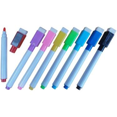 Imagem de 120 Canetas Coloridas para Quadro Branco com Apagador e Imã - Ideal Pl