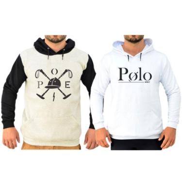Imagem de Super combinado 2 Moletom Boné e Polo Masculino Feminino Bolso na Fren